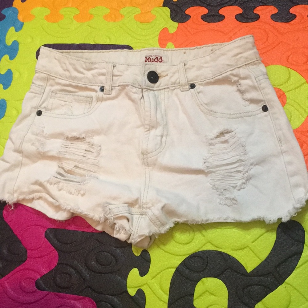 High waist white shorts